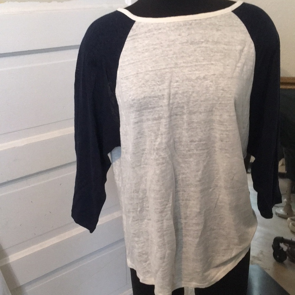 Linen baseball tee